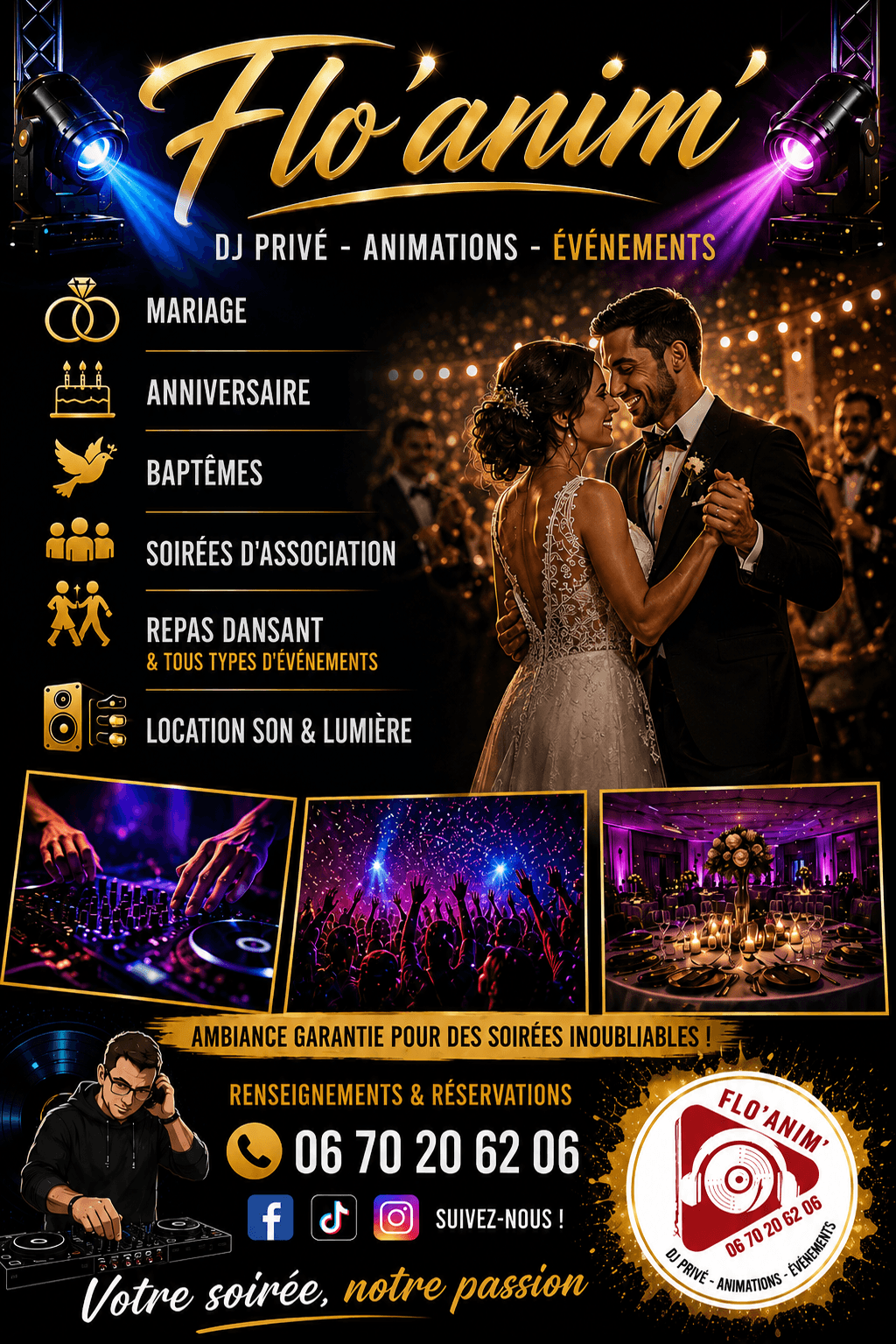 Flyers 1 — animation Soirée par Flo'anim', DJ dans le Jura et la Bourgogne-Franche-Comté